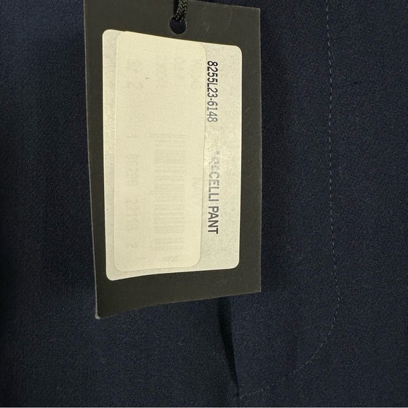 Paige Aracelli Pleated Wide Leg Pants Trousers High Rise Cuffed Hem Navy 2 NWT - Picture 6 of 9